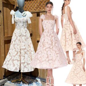 🆕 BRONX & BANCO 🧿 NWOT Sabrina White Bridal Midi Dress, Sz S US 4